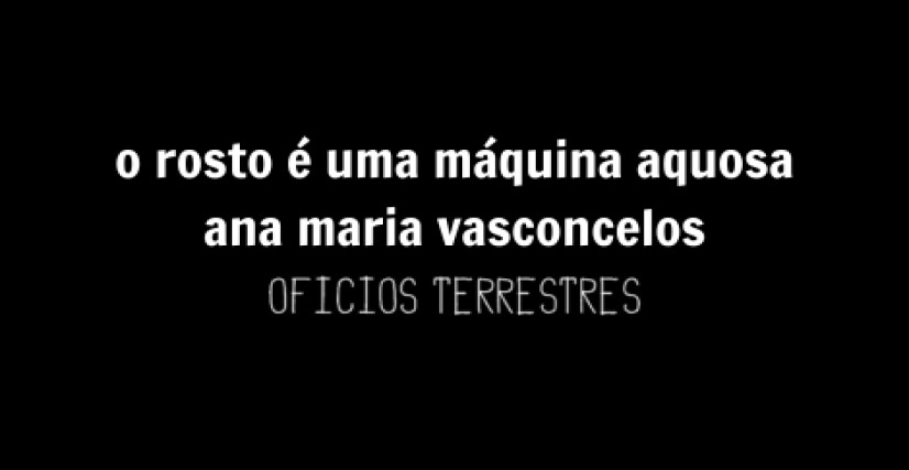 O ROSTO É UMA MÁQUINA AQUOSA, de Ana Maria Vasconcelos