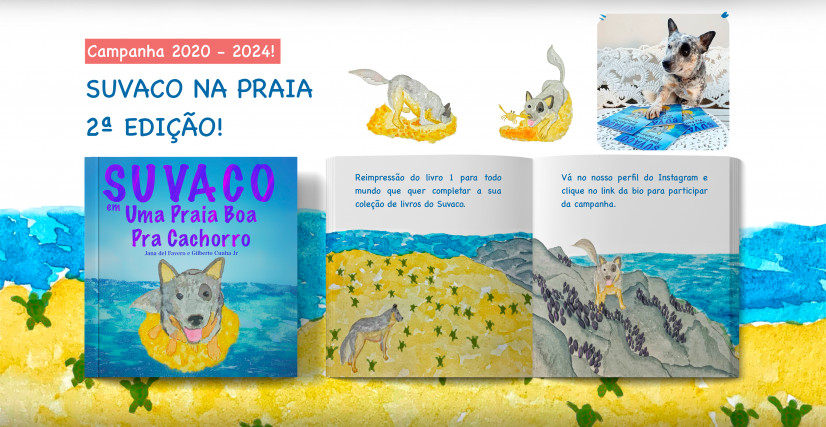 Livro infantil: Suvaco um uma praia boa pra cachorro