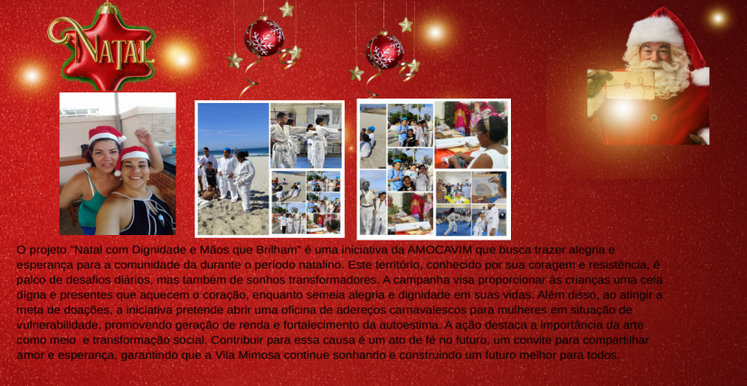 NATAL COM DIGNIDADE E MÃOS QUE BRILHAM