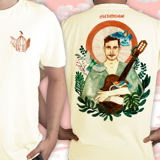 Camiseta Aquarela Passarim