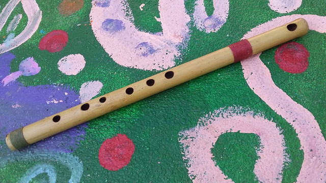 Pífano de bambu feito à mão