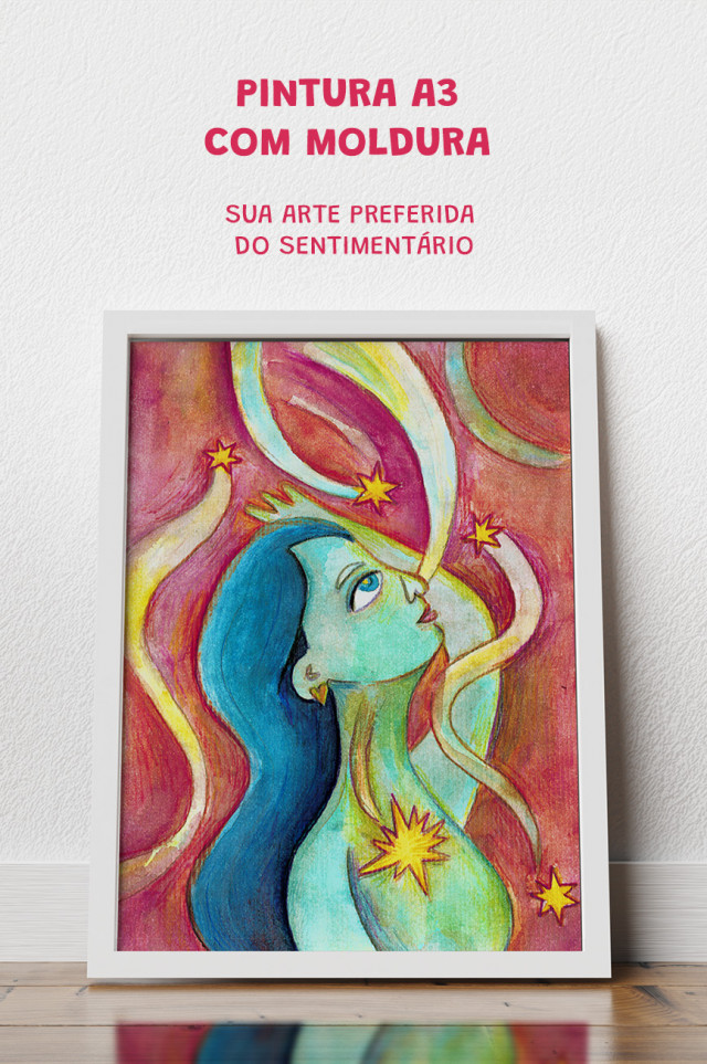 PINTURA A3 COM MOLDURA (escolha a arte)