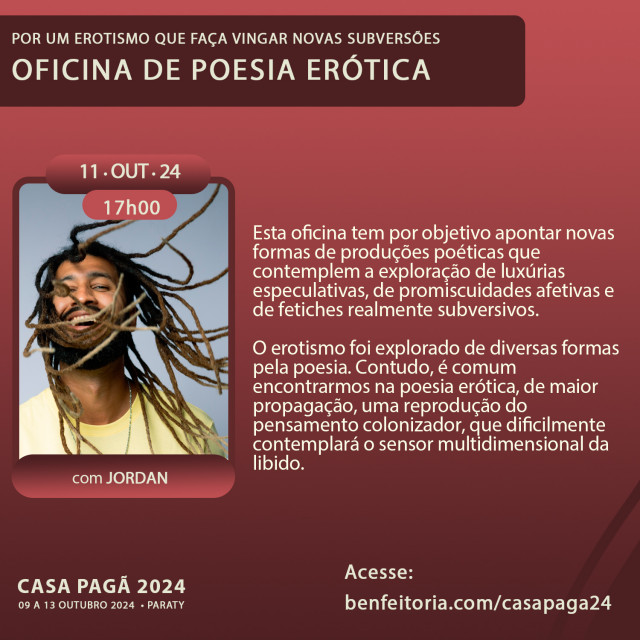 OFICINA DE POESIA ERÓTICA com JORDAN