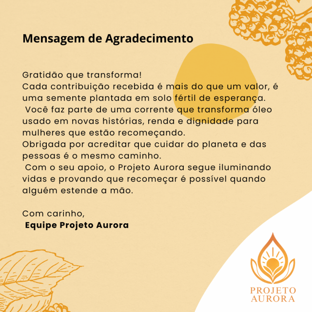 Agradecimento nas redes sociais