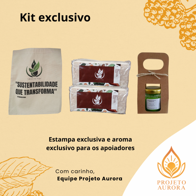 Kit exclusivo ecobag+sabão em barra+vela